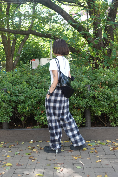 起毛チェックラフパンツ